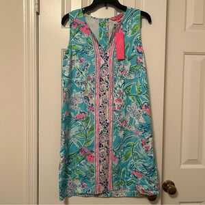 Lilly Pulitzer Kelby Stretch Shift Dress Bali Blue Sway This Way Size 6 NWT